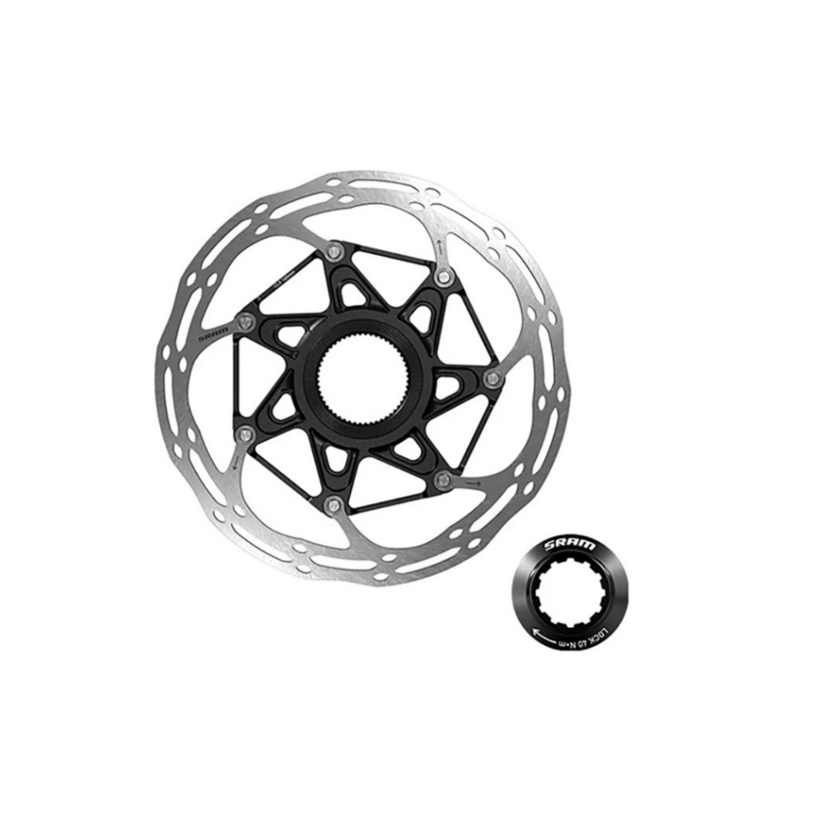 SRAM SRAM ROTOR CENTERLINE X CENTERLOCK ROUNDED 1.85MM: BLACK 140MM