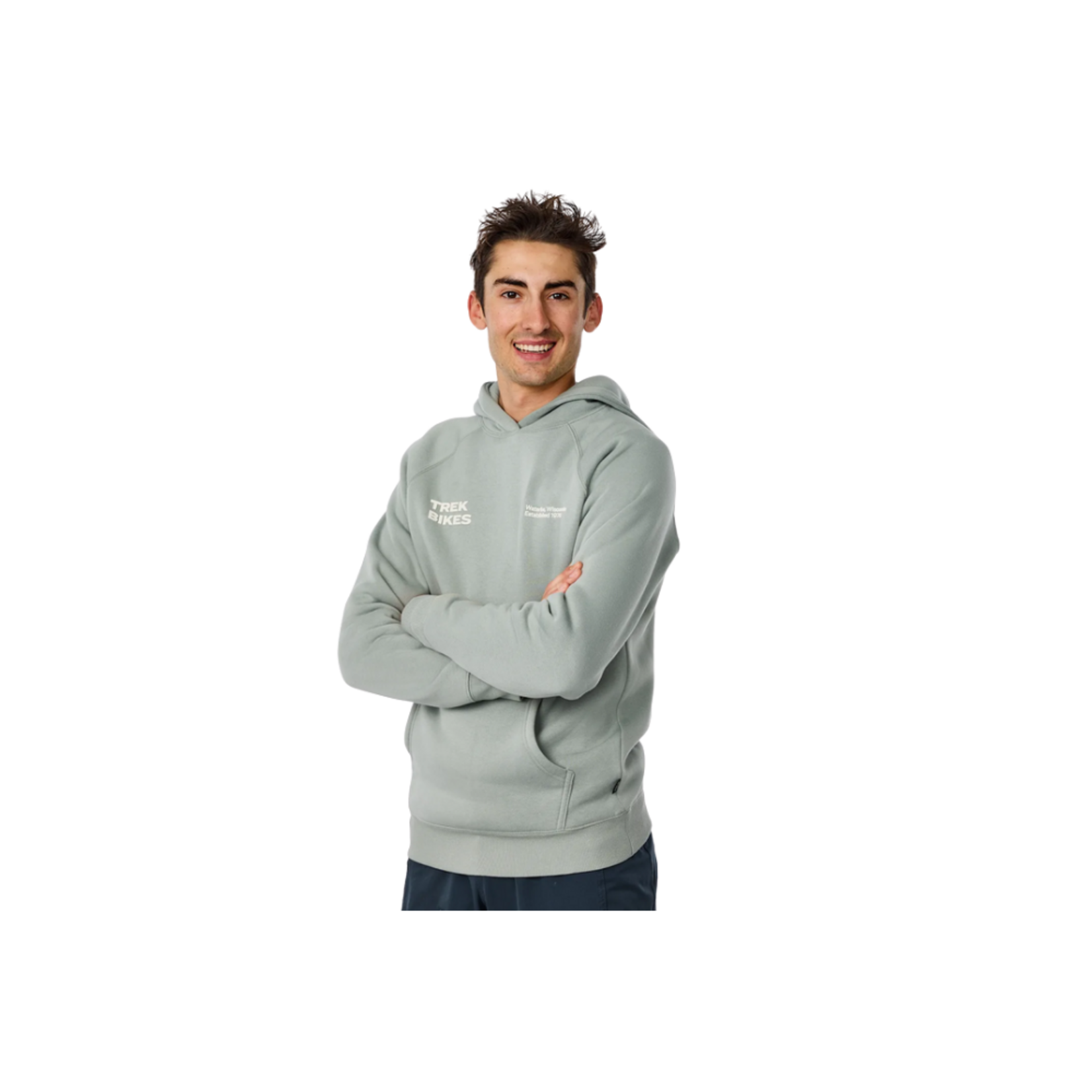 Trek TREK RIGHT STACKED UNISEX HOODIE SAGE GREEN