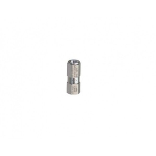Terugslagklep RVS 1/4'' BSP inw max. 25 ltr/m. 400 bar