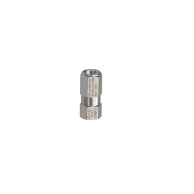 Terugslagklep RVS 3/8'' BSP inw max. 30 ltr/min.400 bar