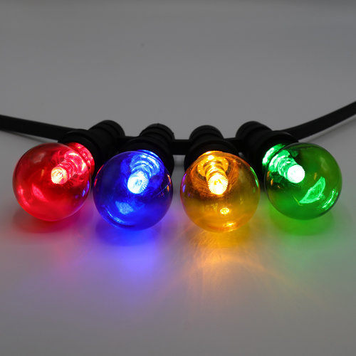 4 kpl värikkäitä LED-lamppua  valoketjuun, suuri kupu