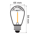 LED- filiamenttilamppu, punainen- 1W