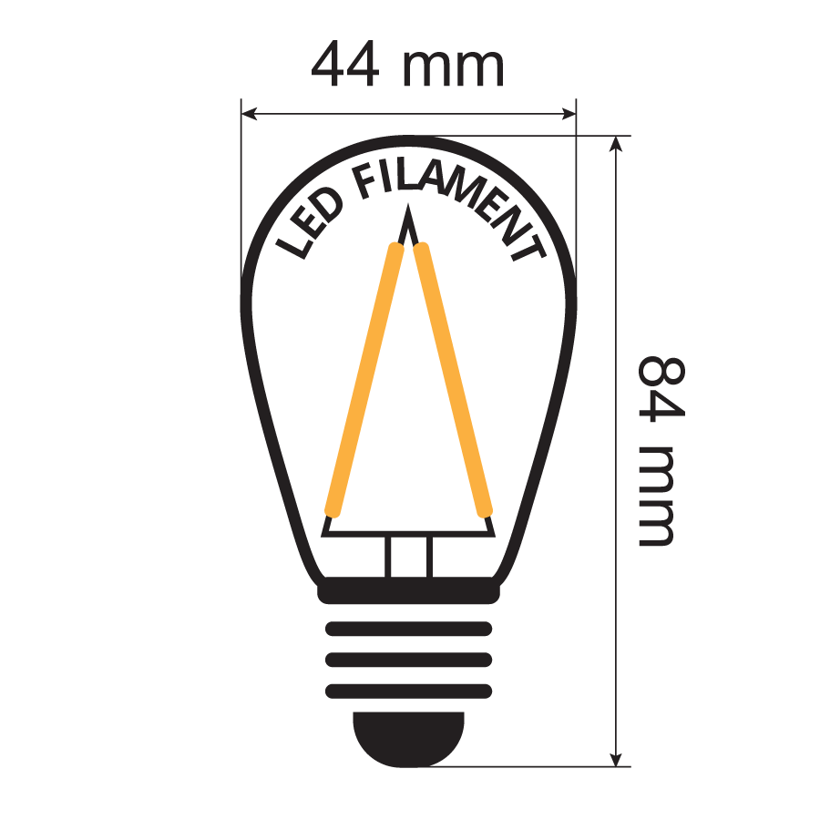 Valoketju 3 W LED- filamenttilampuilla, himmennettävä