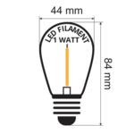 Valoketju  1W värikkäillä  LED-filamenttilampuilla