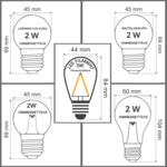 2W tai 3W Himmennettäviä LED-lamppuja (sopii valoketjuihin)