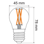 2,5W & 4,5W filamenttilamppu, 2200-4000K - Ø45cm - hämärähimmennettävä