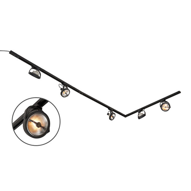 Moderni 1-vaiheinen kiskovalaisinsetti  3m Skaly spot -valaisimilla