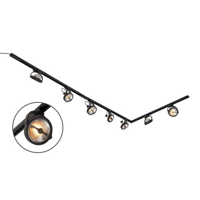 Moderni 1-vaiheinen kiskovalaisinsetti  3m Skaly spot -valaisimilla