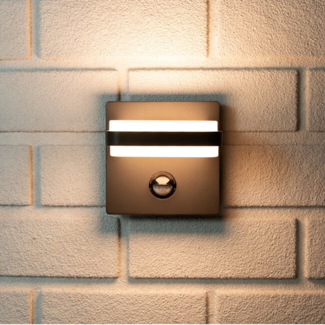 Stefano  seinälamppu liikkeentunnistimella - tumman harmaa