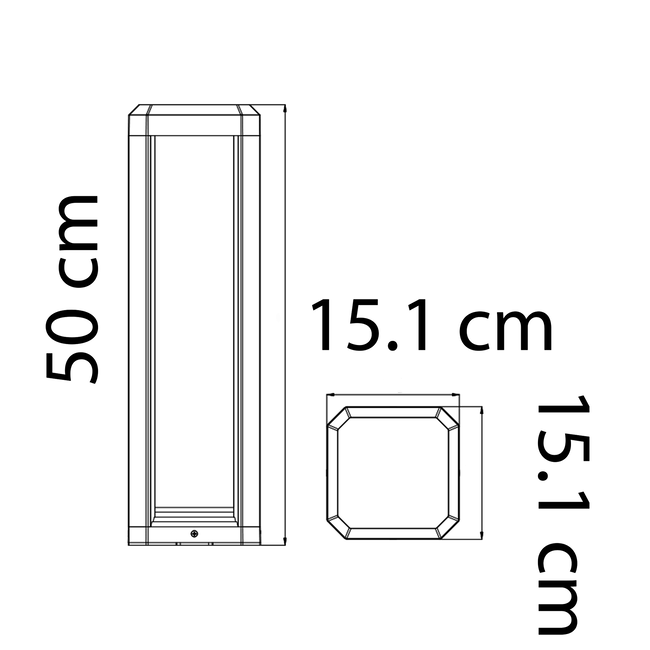 Cobalt design pylväsvalaisin - tumman harmaa