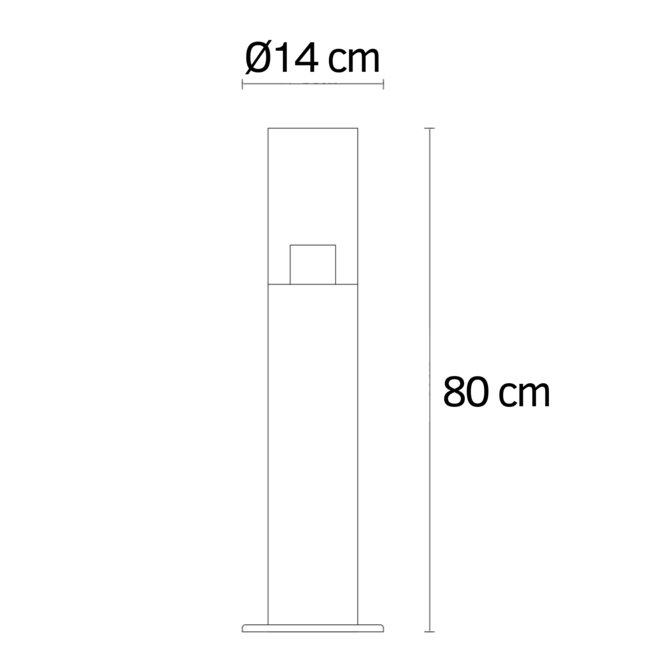 Stella pihavalaisin - musta, ruostumatonta terästä 50cm
