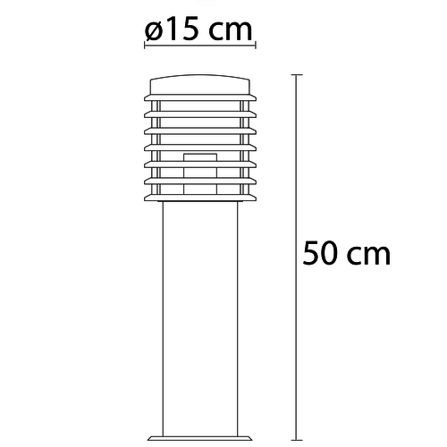 Elia puutarhavalaisin 50 cm - musta