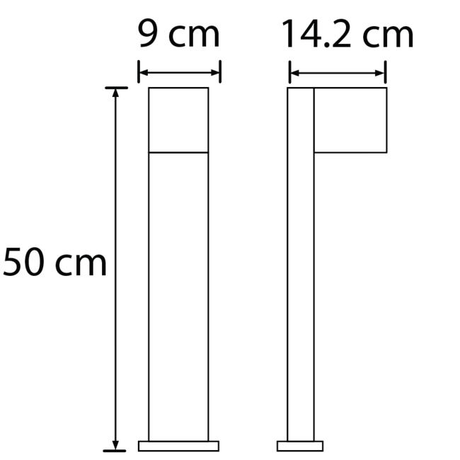 Simone ulkovalaisin 50 cm - musta