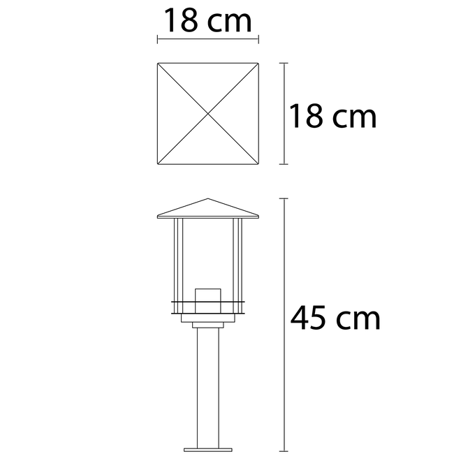 Rocco klassinen ulkovalaisin - 45 cm