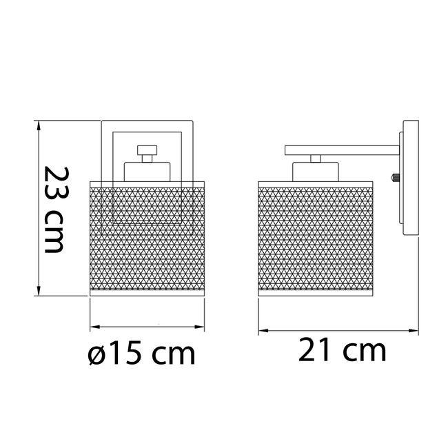 Sevilla seinävalaisin - musta, kultaisella viimeistelyllä