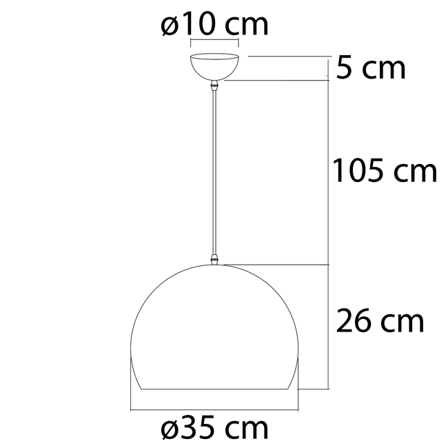 Goldy moderni riippuvalaisin - musta ja kulta - 35cm