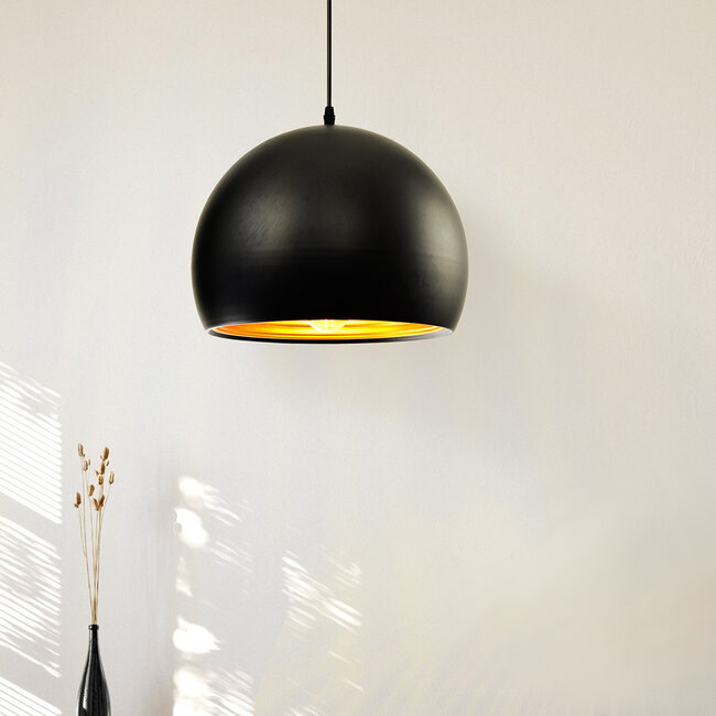 Goldy moderni riippuvalaisin - musta ja kulta - 25cm