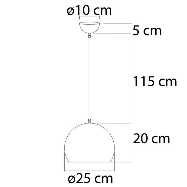 Goldy moderni riippuvalaisin - musta ja kulta - 25cm