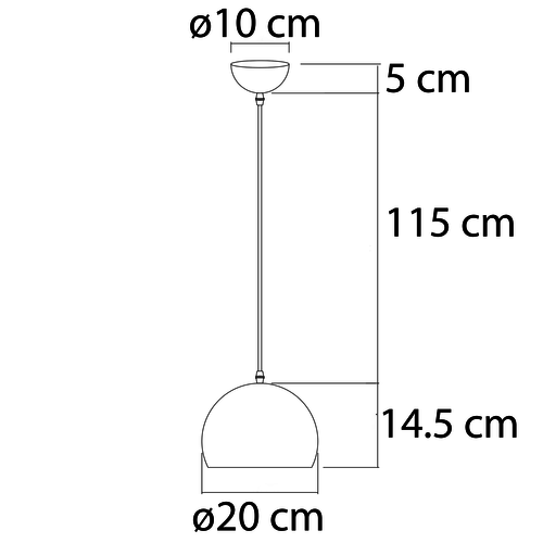 Goldy moderni riippuvalaisin - musta ja kulta - 20cm