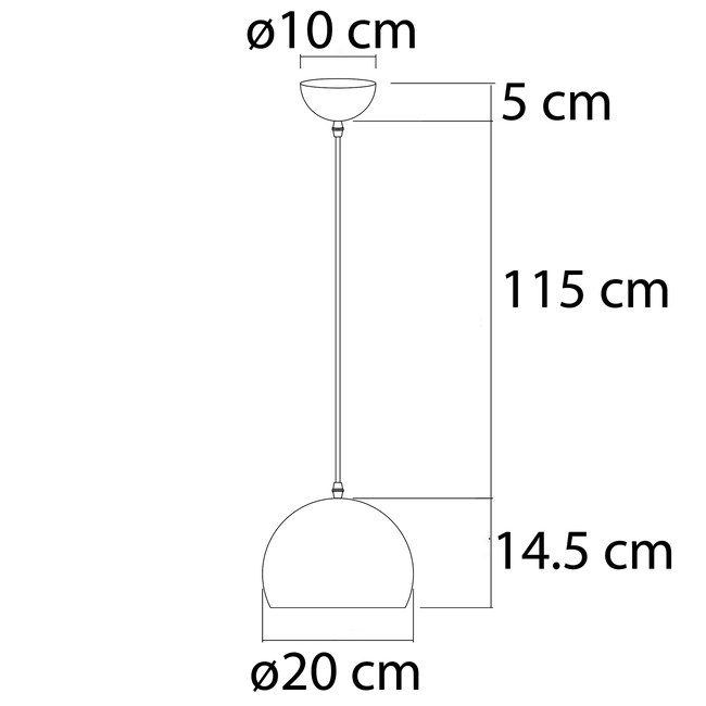 Goldy moderni riippuvalaisin - musta ja kulta - 20cm