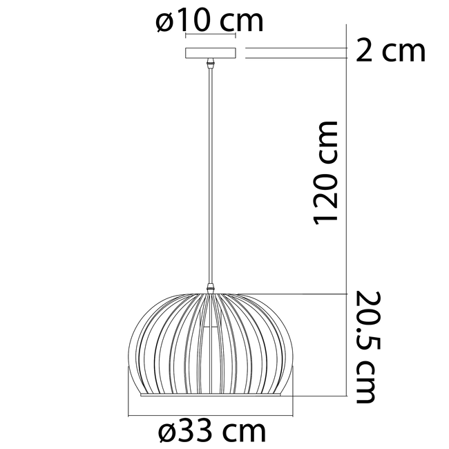 Jakarta pyöreä riippuvalaisin - puurunko