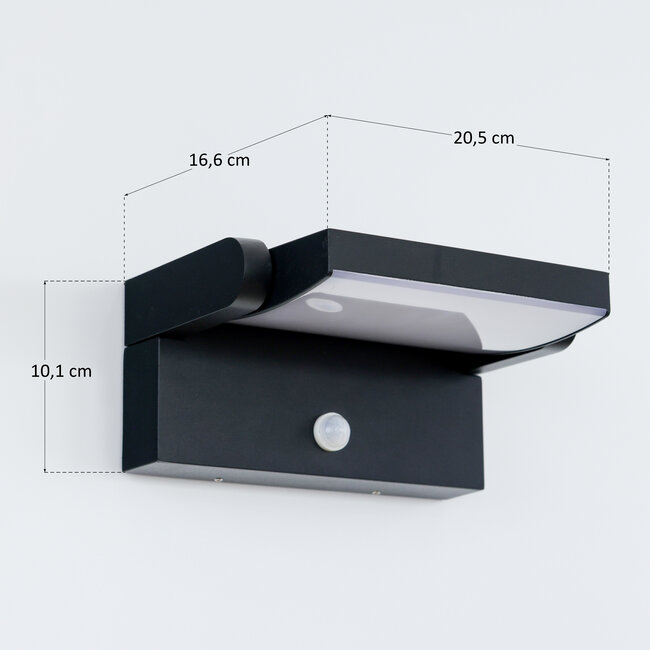 Berlin kääntyvä seinävalaisin  liikkeentunnistimella - musta