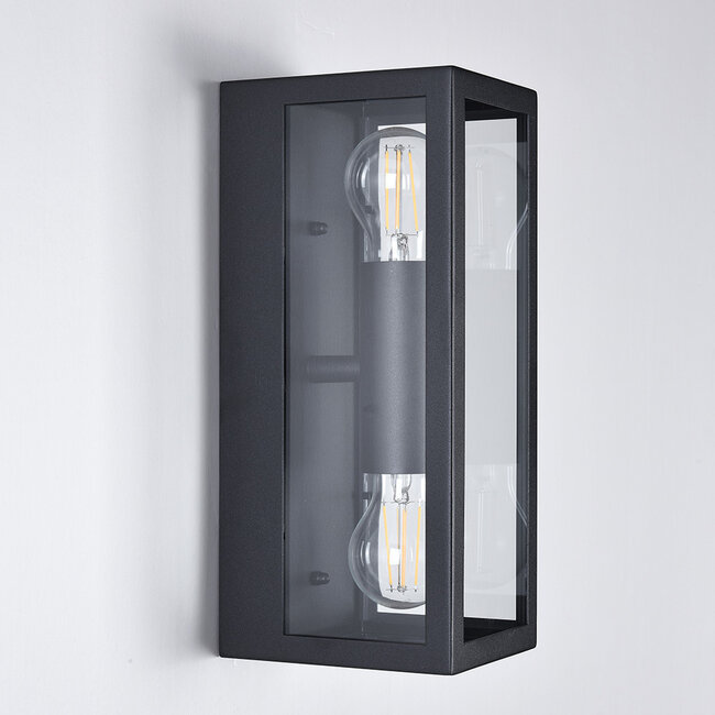 Diana kaksipäinen seinävalaisin - ruostumatonteräs