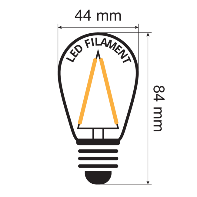 Lämpimän valkoiset filamenttilamput, himmennettävä – 3 wattia