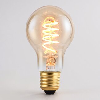 Filamentti-LED-lamppu himmennettävä 4 wattia, meripihka spiraali 60 mm