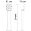 Moderni musta pollarivalaisin Carla kiinteällä LED-valolla - 50 cm