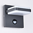 Ulkoseinävalaisin Stefano liiketunnistimella, antrasiitinharmaa ja integroitu LED