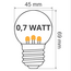 Valosarjasetti, 0,7 W LED lamput, lyhyillä tikuilla