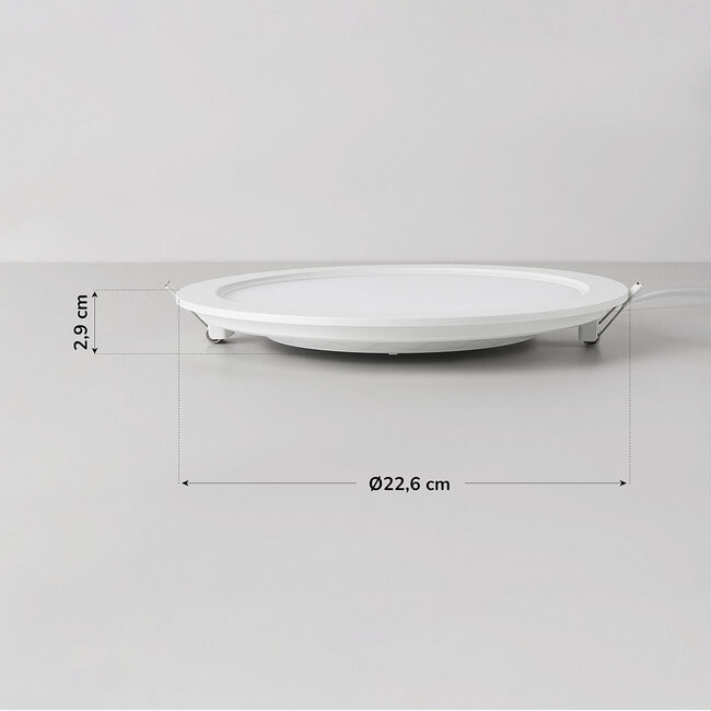 18 W pyöreä LED-alasvalo, säädettävä värilämpötila – Ø225 mm