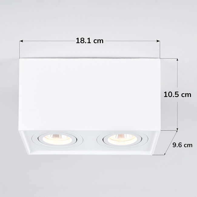Design-spotti Timmy kallistettava, 2-valoinen - valkoinen