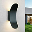 Design-ulkoseinävalaisin Stormy, musta ja integroitu LED