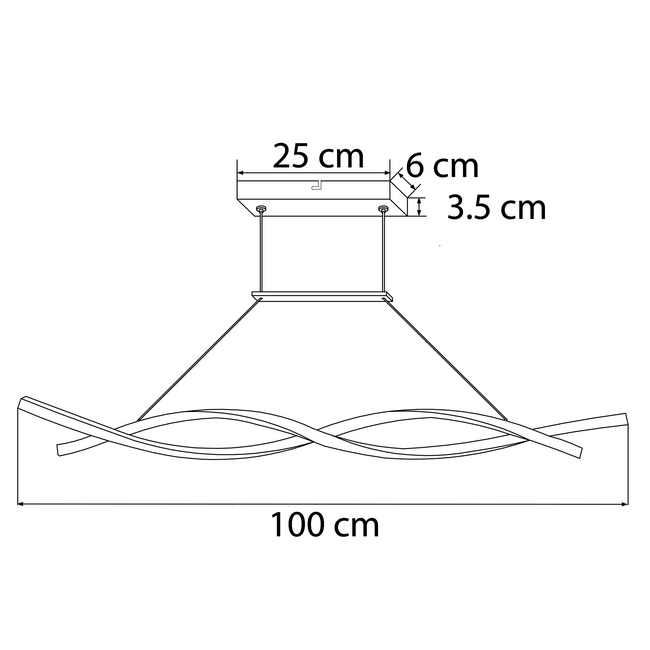 Design-riippuvalaisin Sierra, kiinteillä LEDeillä