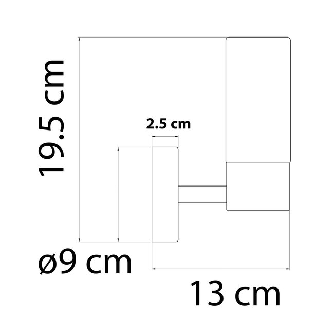 Design-kylpyhuoneen seinävalaisin Amaya, mattalasi, IP44