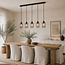 5-lamppuinen riippuvalaisin Texas – mattamusta ja savulasi