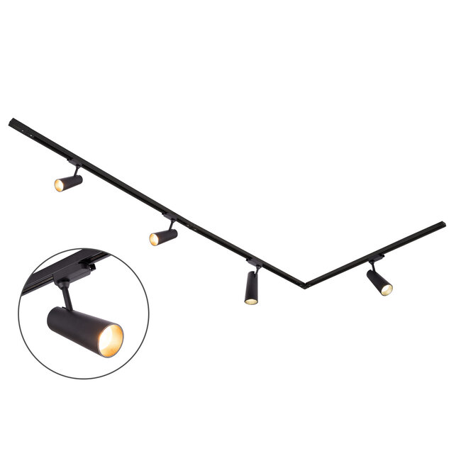 Modern 1-fase railsysteem van 3 meter met Jazz spots - plafondlamp