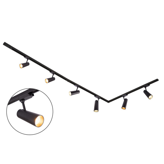 Modern 1-fase railsysteem van 3 meter met Jazz spots - plafondlamp