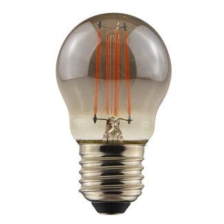 E27-filamenttilamppu LED himmennettävä 4,5 wattia, savulasi 45 mm