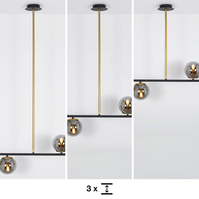 4-lamppuinen design-riippuvalaisin Davy, lasipallot