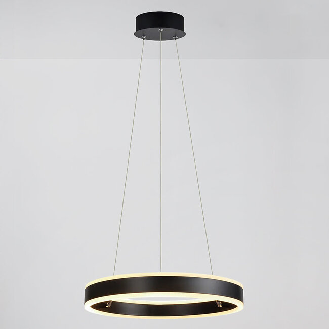 Design-riippuvalaisin Cercle, musta, himmennettävät LED-renkaat