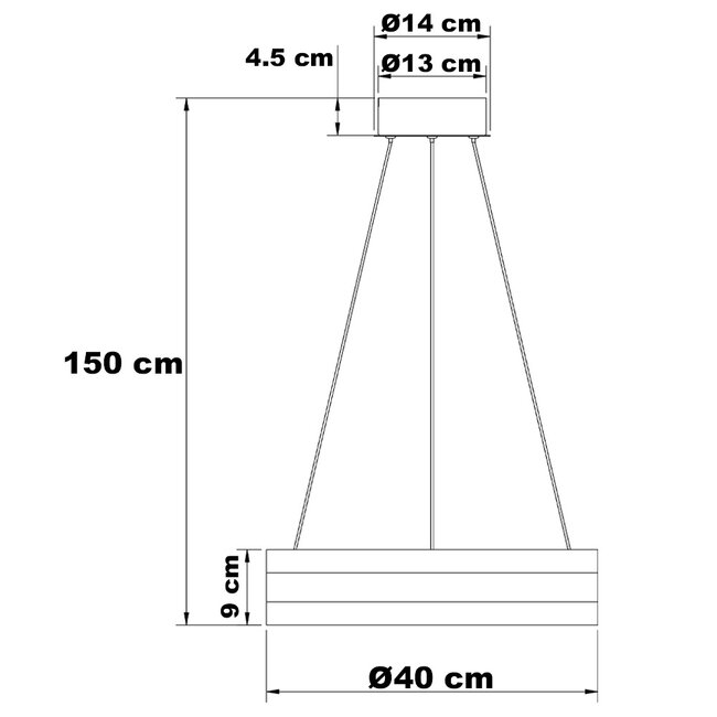 Design-riippuvalaisin Cercle, musta, himmennettävät LED-renkaat