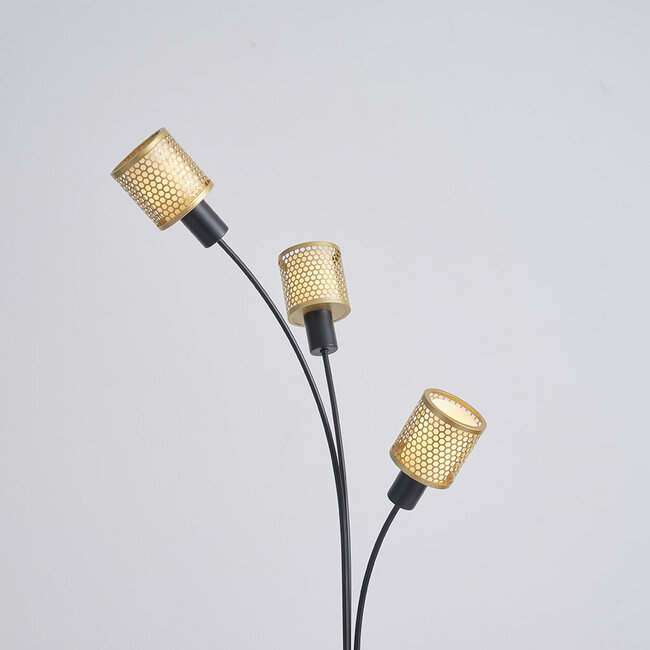 Minimalistinen lattiavalaisin, 3-osainen - Guld