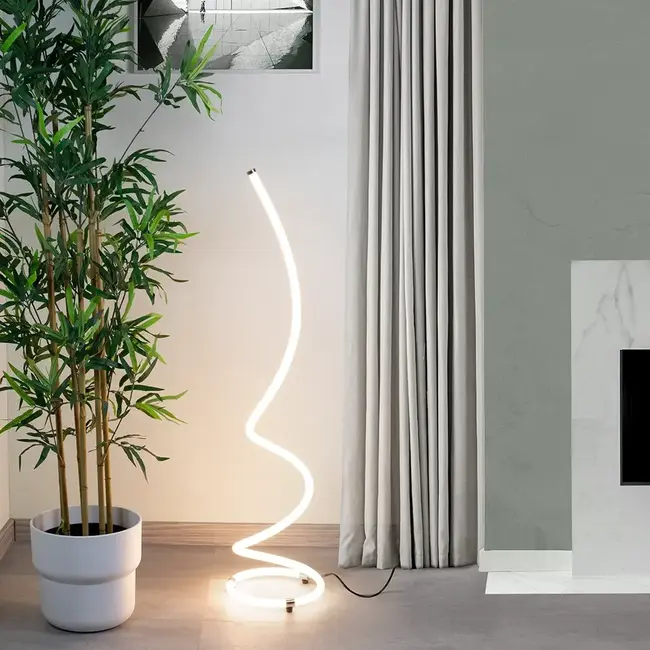 Minimalistinen spiraalinmuotoinen lattiavalaisin - Viver