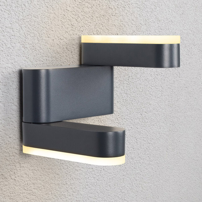 Aukitaitettava ulkoseinävalaisin 9 W, musta