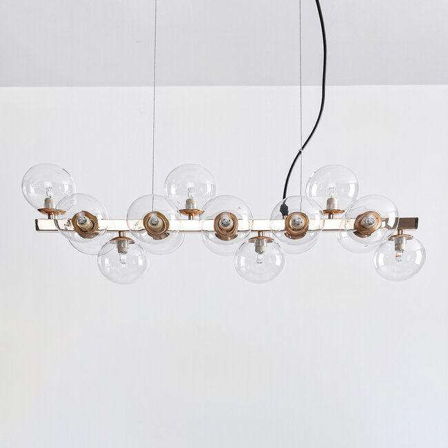 16-lamppuinen riippuvalaisin Sunita - kirkas lasi ja kulta