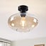 Plafondlamp Veda met amber glas
