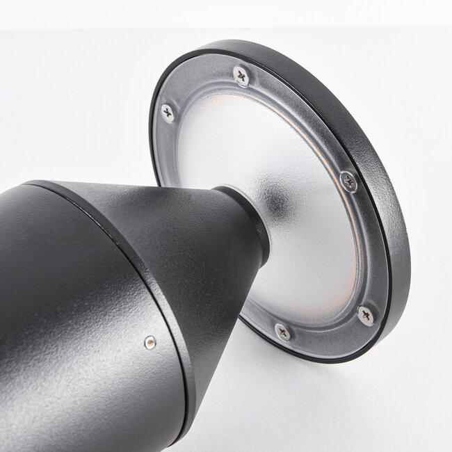 Musta pollarivalaisin Ailo - 50 cm, kiinteä LED-valo